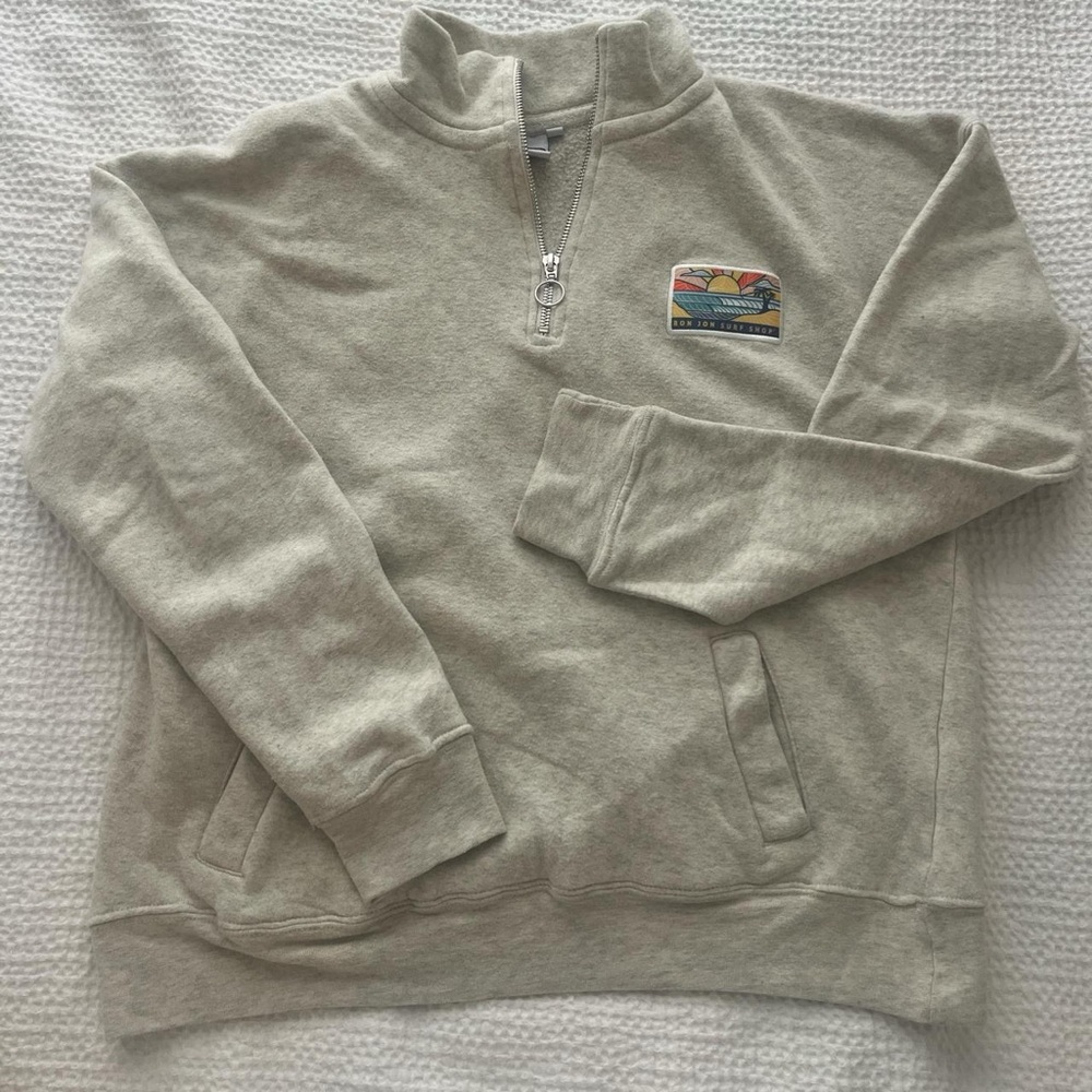 Women’s Beige Quarter-Zip Sweater, Ron Jon